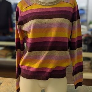 Velvet Pure Cashmere Classic Stripe Sweater WITH FLAWS SEE PHOTOS